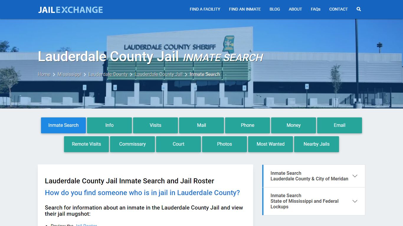 Inmate Search: Roster & Mugshots - Lauderdale County Jail, MS